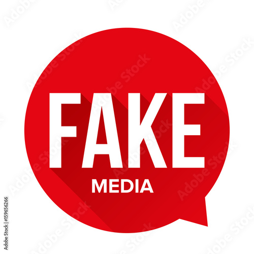 Fake Media Warning sign speech bubble