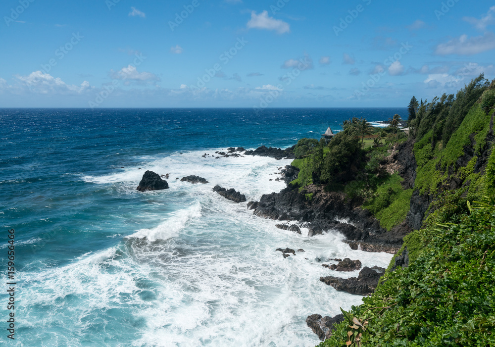 Gazebo on coast near Hana on Hawaiian island of Maui Gazebo on coast near Hana on Hawaiian island of Maui