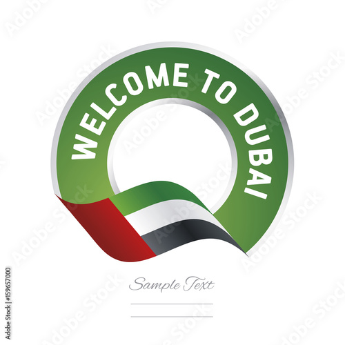 Welcome to Dubai UAE flag logo icon