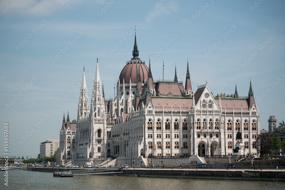 View of Danube River and Parliament Building, Budapest, Hungary View of Danube River and Parliament Building, Budapest, Hungary