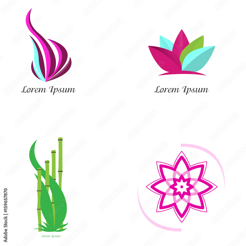 Set of spa logos on a white background, Vector illustration