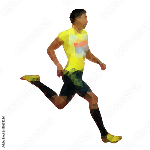 Abstract geometric runner vector silhouette