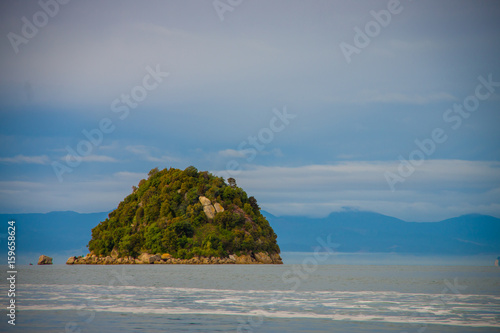 Small island in New Zealand. Abel Tasman national Park, located in South Island in New Zealand