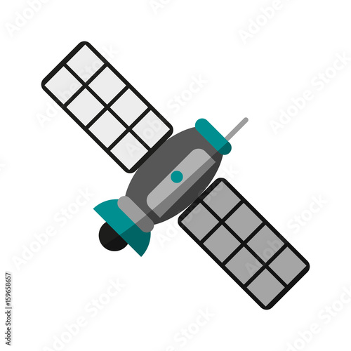 Satelite information world icon vector illustration design graphic shadow