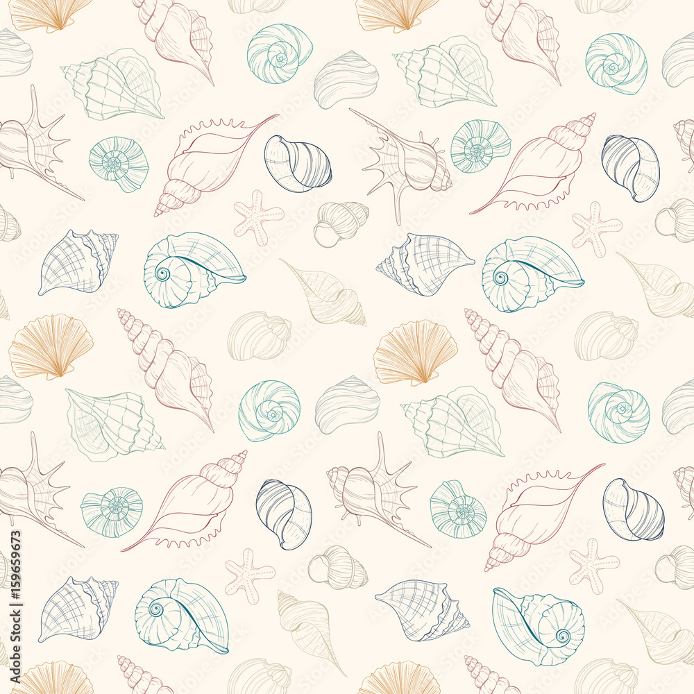 Seashell seamless pattern Seashell seamless pattern