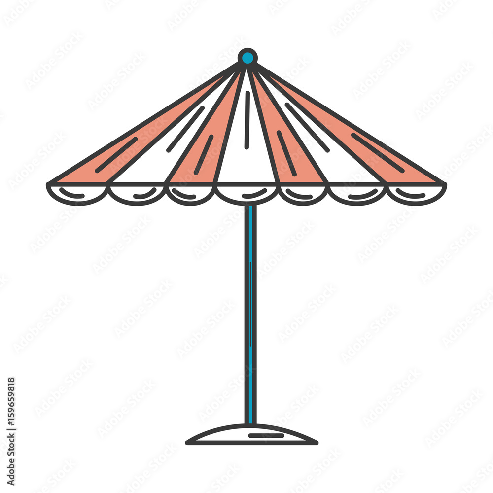 beach umbrella summer icon vector illustration design