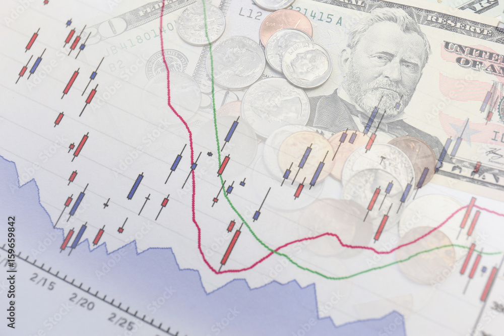 Obraz premium Money with chart can be used for financial concept