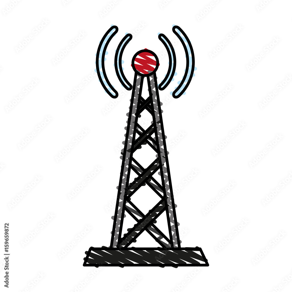 Electronic signal antenna icon vector illustration design graphic doodle