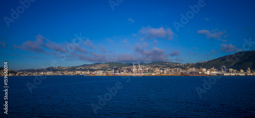 Wallpaper Mural Beautiful view of the city in the horizont from ferry between north and south island in New Zealand, sailing into Picton Torontodigital.ca
