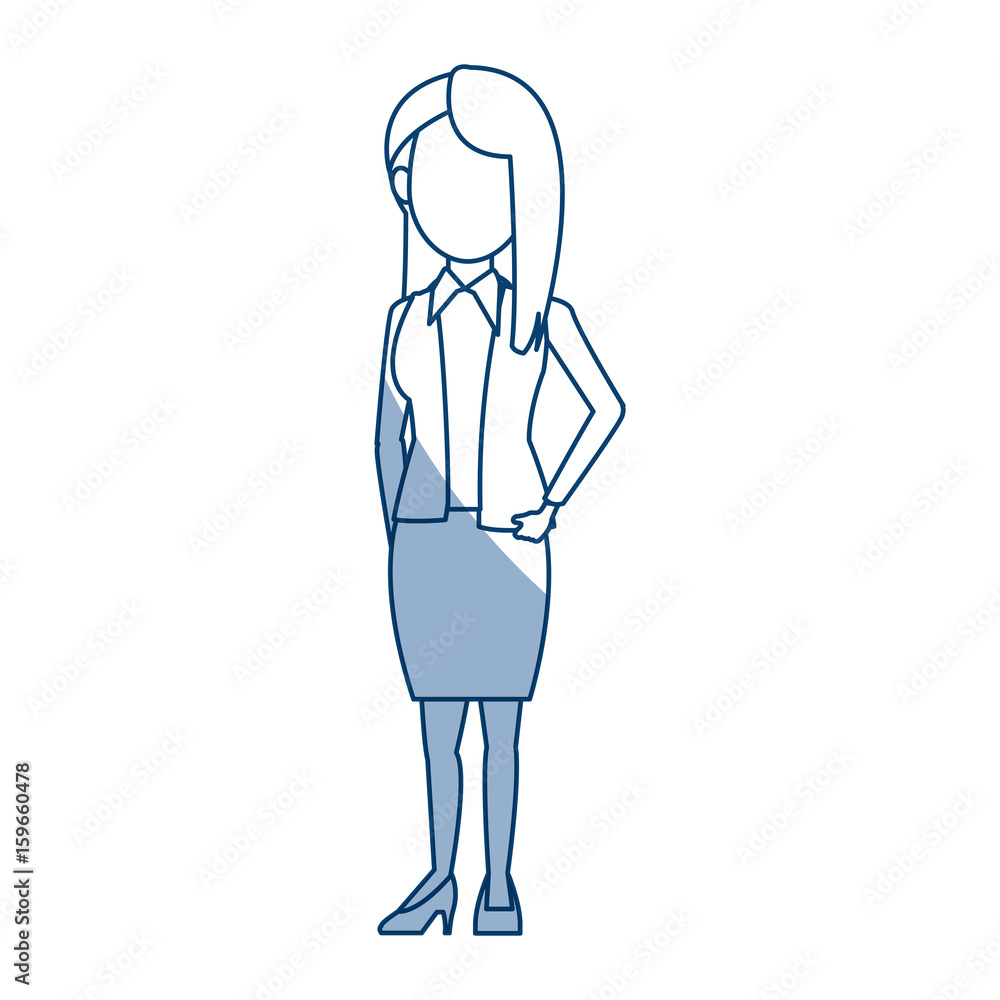 businesswoman cartoon girl standing wearing skirt posing vector illustration businesswoman cartoon girl standing wearing skirt posing vector illustration