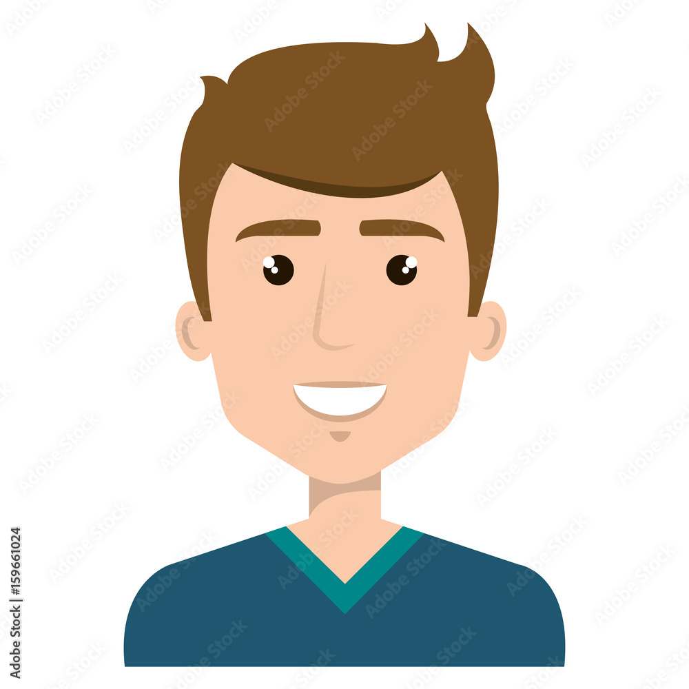 young man avatar character vector illustration design