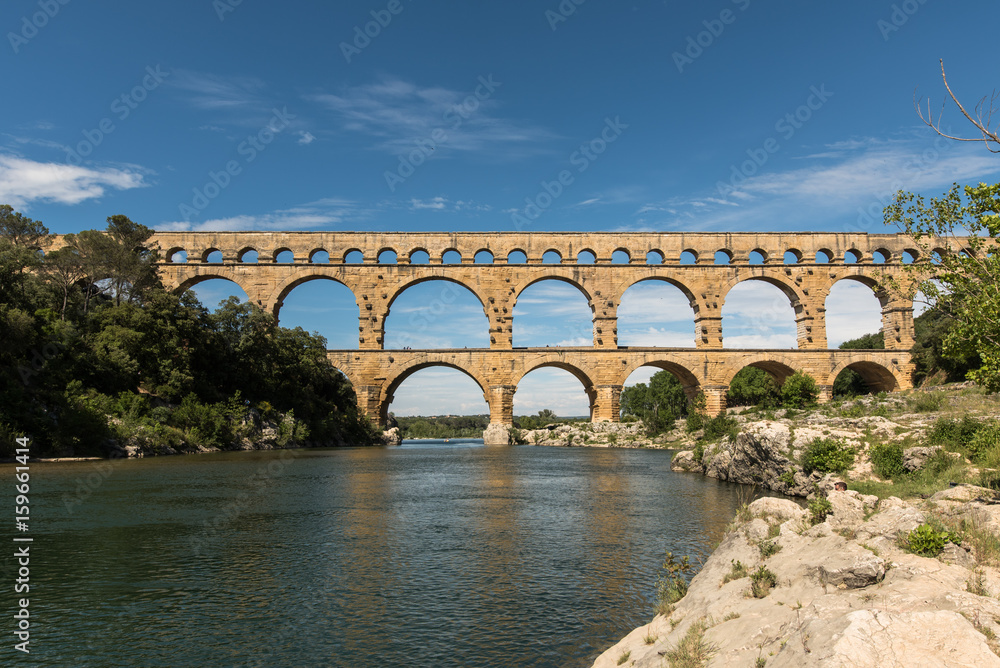 Pont du Gard, Aquädukt der Provence-Alpes-Cote d'Azur in Frankreich