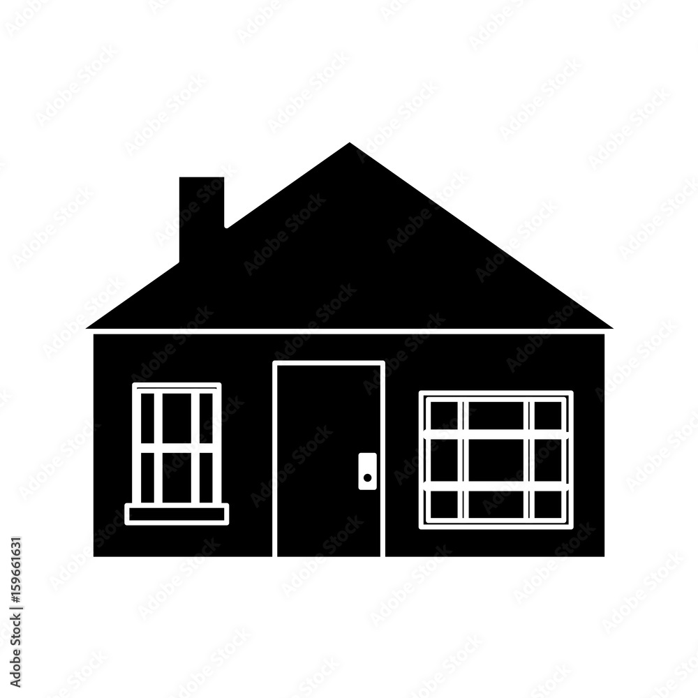 silhouette of house icon over white background vector illustration