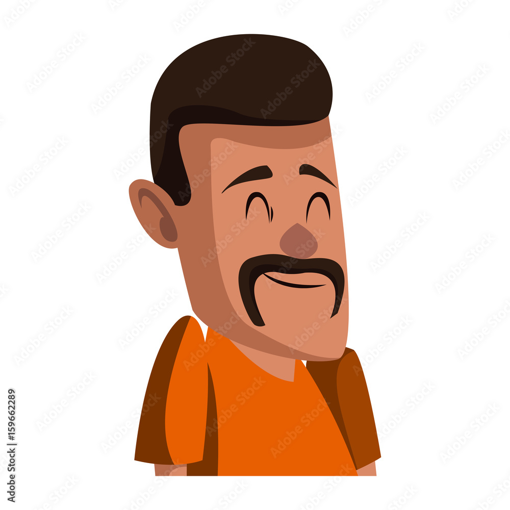 man face character people flat design vector illustration