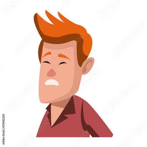 man face character people flat design vector illustration © Jemastock