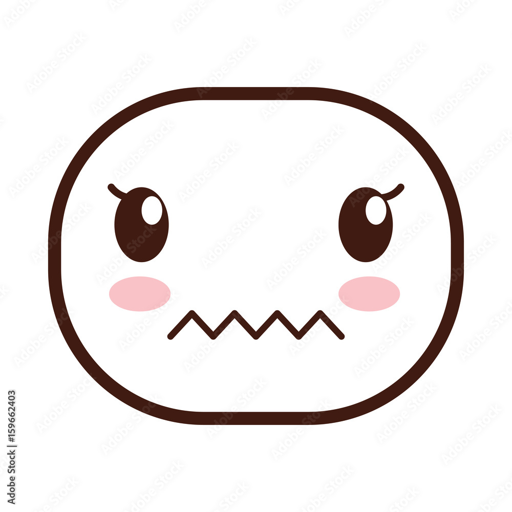 kawaii cartoon face sad icon over white background colorful design vector illustration kawaii cartoon face sad icon over white background colorful design vector illustration