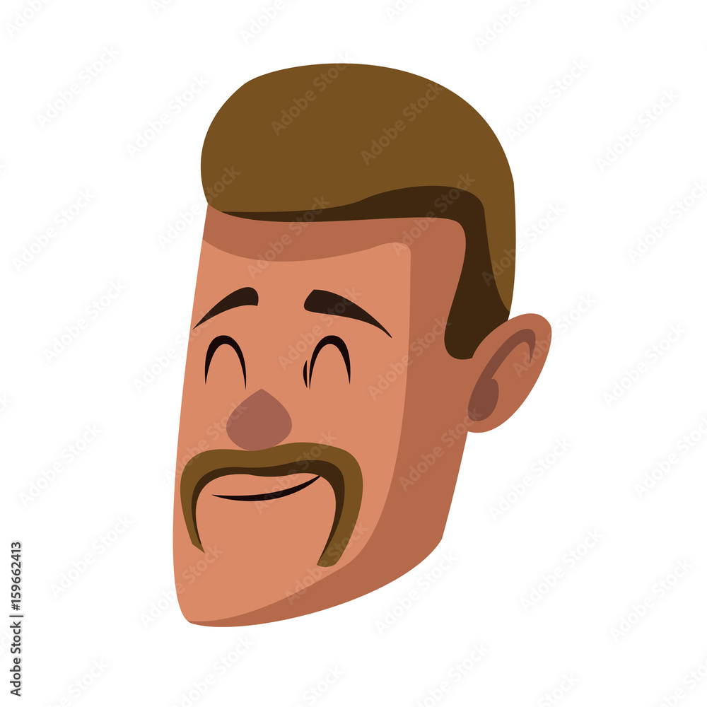 man face character people flat design vector illustration