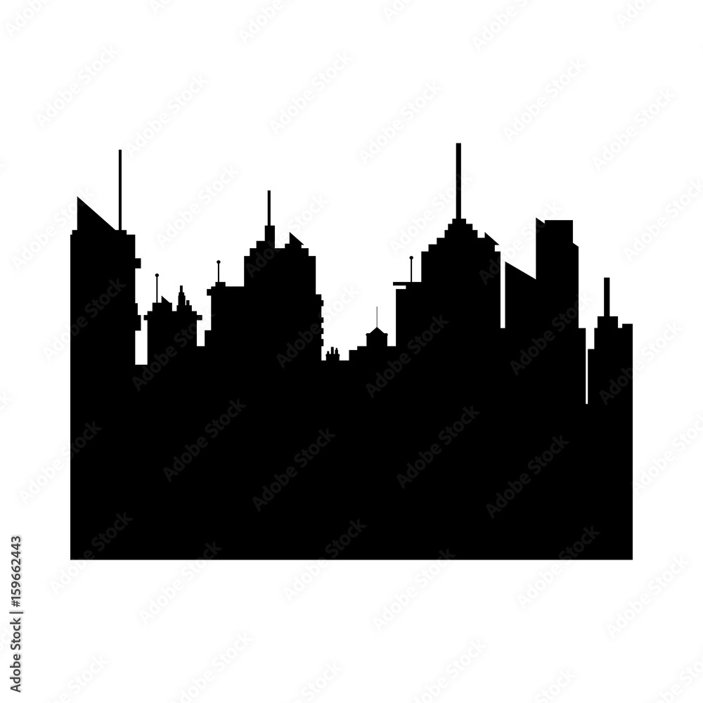 modern city skyline silhouette building horizontal vector illustration