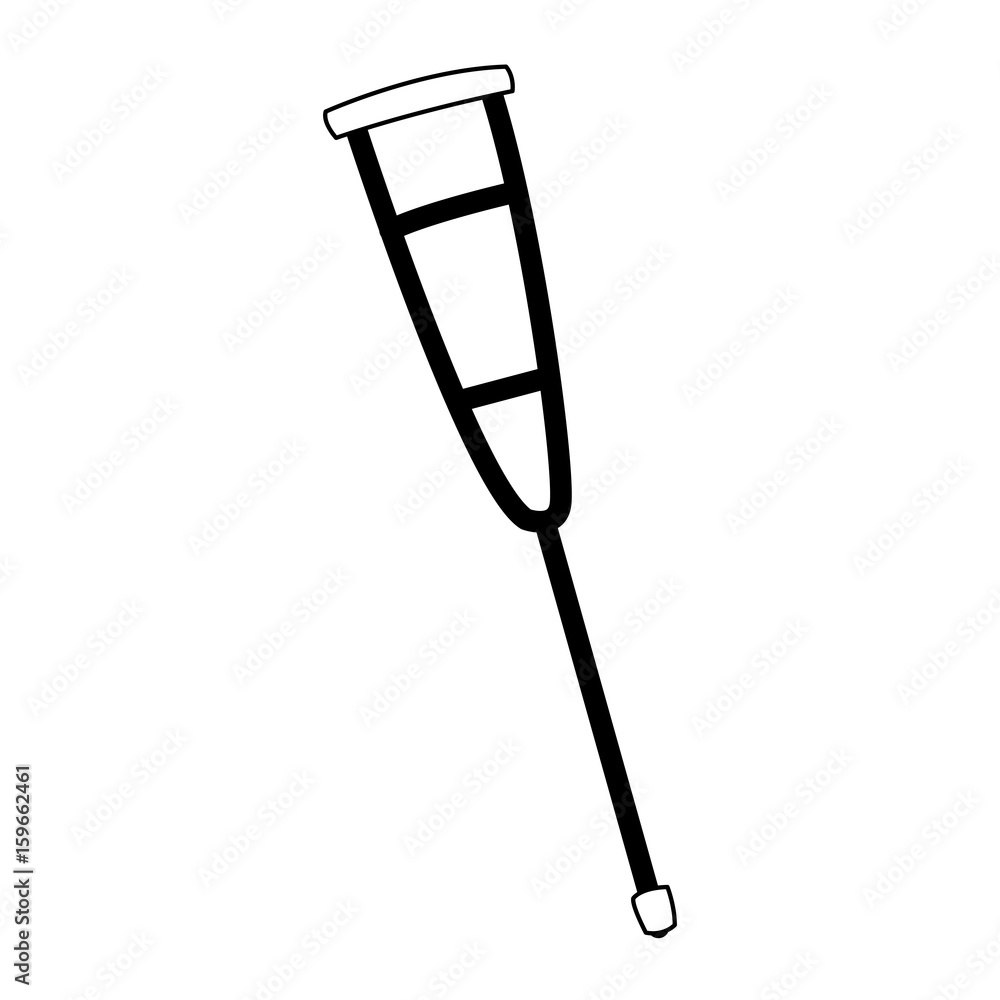 symbol of crutches medicine help equipment vector illustration