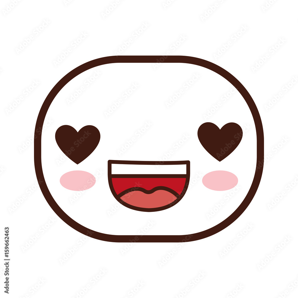 kawaii cartoon in love face icon over white background colorful design vector illustration kawaii cartoon in love face icon over white background colorful design vector illustration