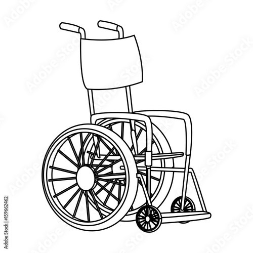disabled wheelchair handicap medical equipment icon vector illustration