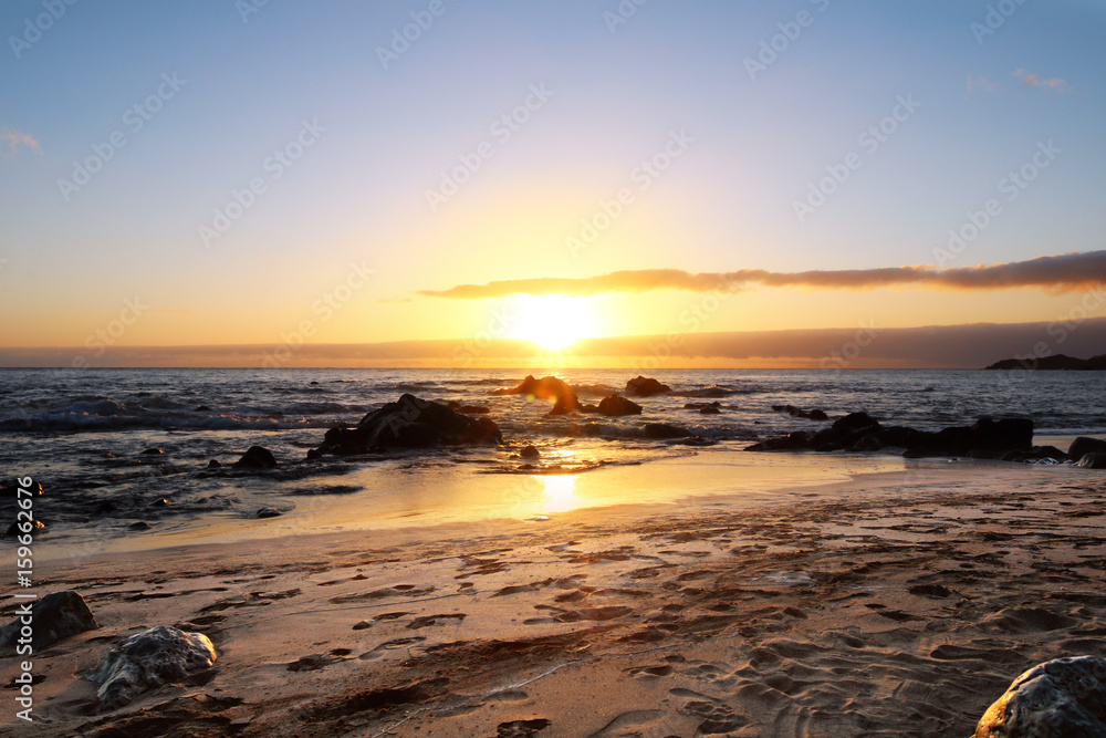 Sonnenuntergang La Gomera Strand Meer