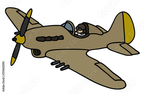 Vintage sand military airplane