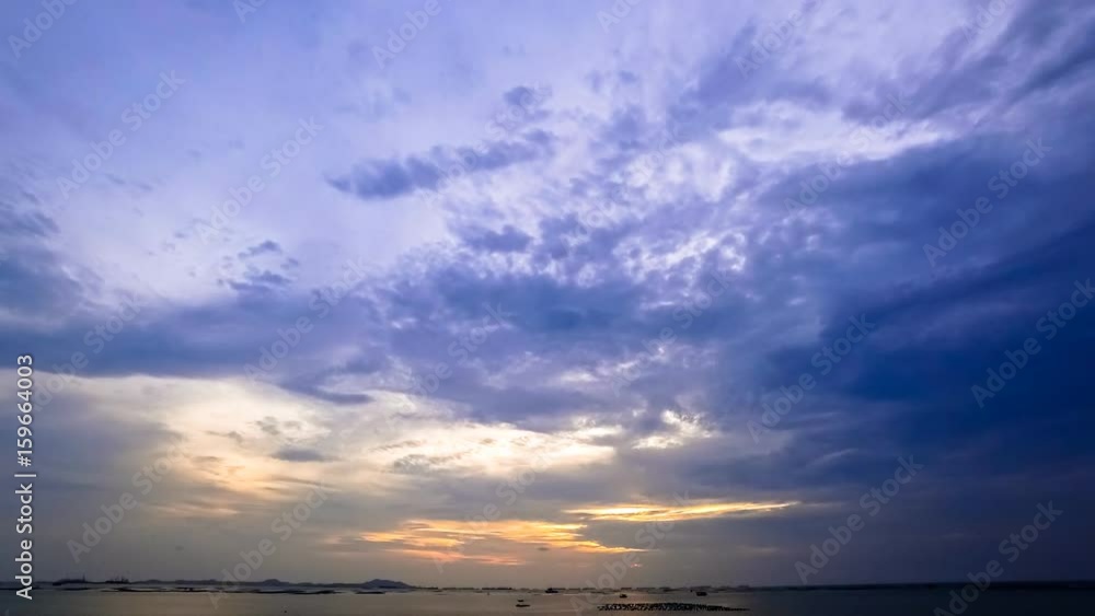 4K Time lapse of clouds moving in evening sky 4K Time lapse of clouds moving in evening sky