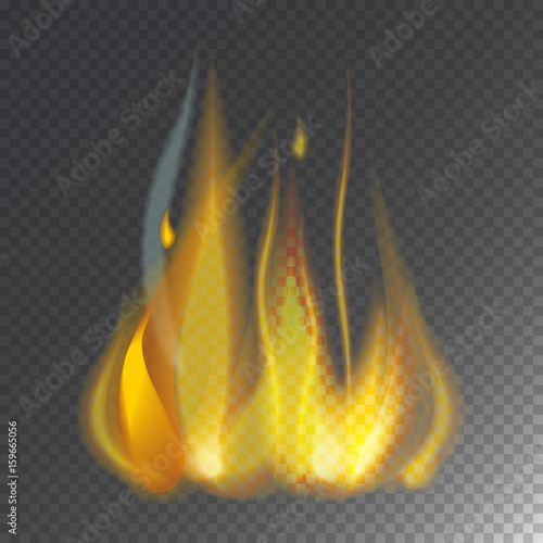 Fire flame hot burn vector icon warm danger and cooking yellow bonfire light blazing campfire.