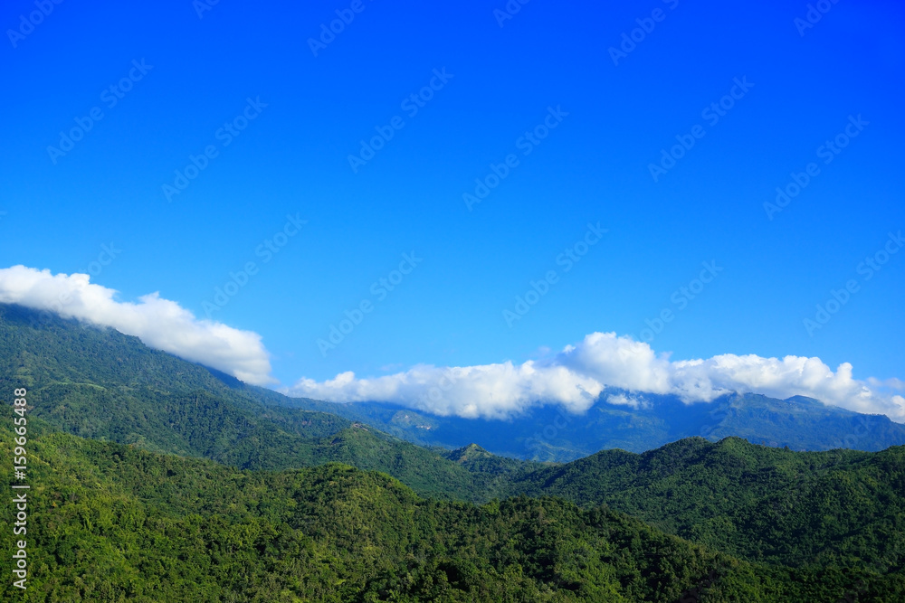 Beautiful mountain with blue sky and a clouds