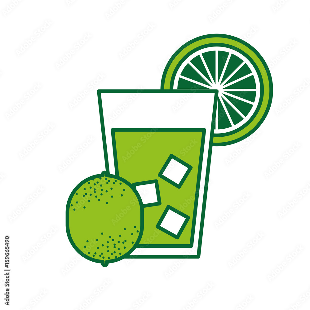 Obraz premium lemon juice tropical fruit beverage vector illustration design