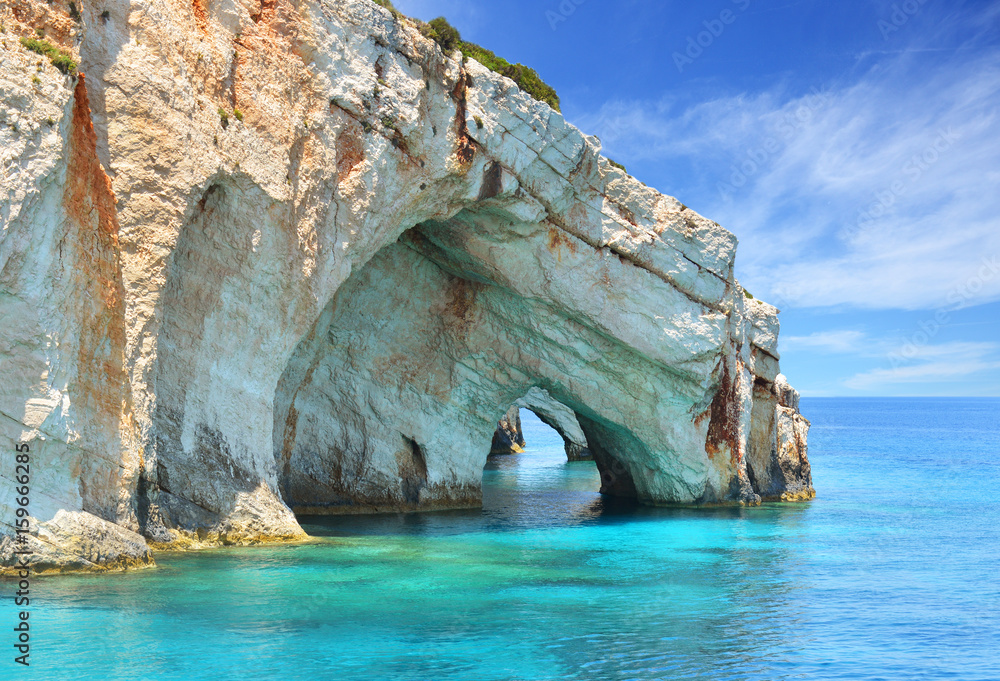 Blue caves on Zakynthos island - Greece