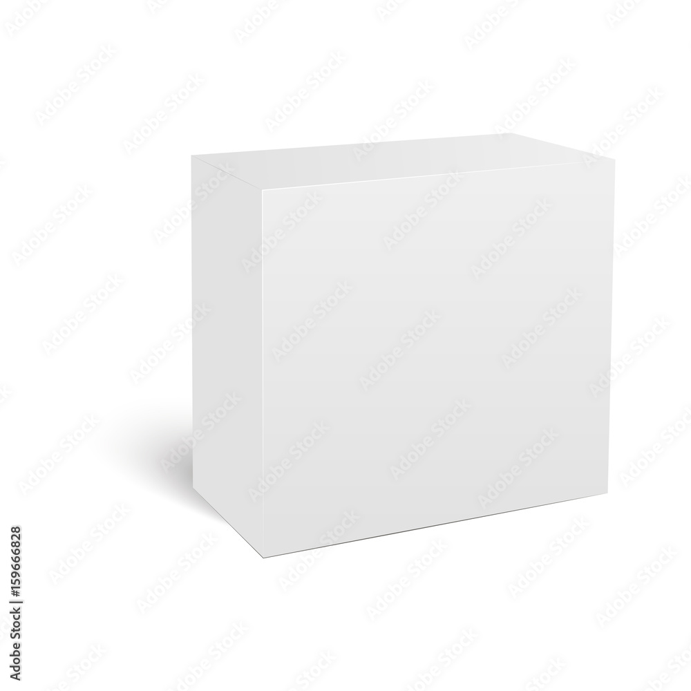 Blank vertical paper box template standing on white background. Vector illustration Blank vertical paper box template standing on white background. Vector illustration
