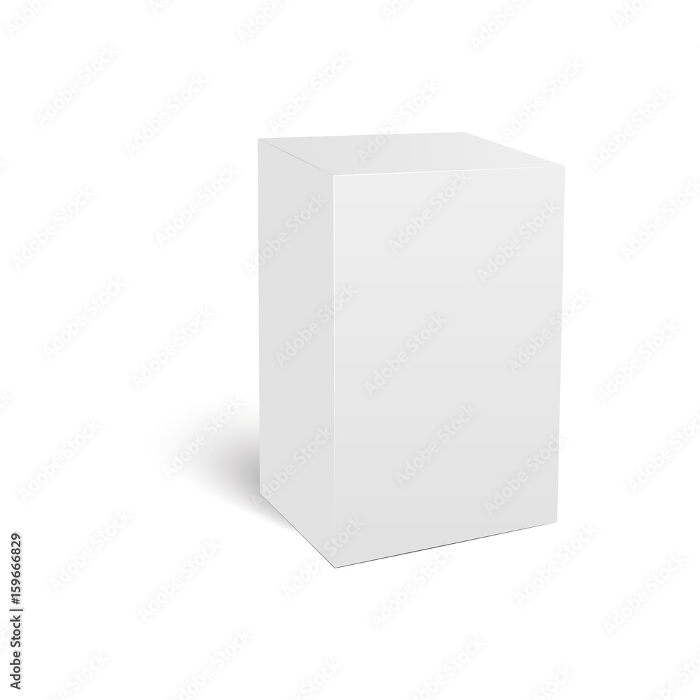 Blank vertical paper box template standing on white background. Vector illustration Blank vertical paper box template standing on white background. Vector illustration