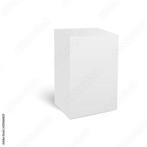Blank vertical paper box template standing on white background. Vector illustration © Azad Mammedli