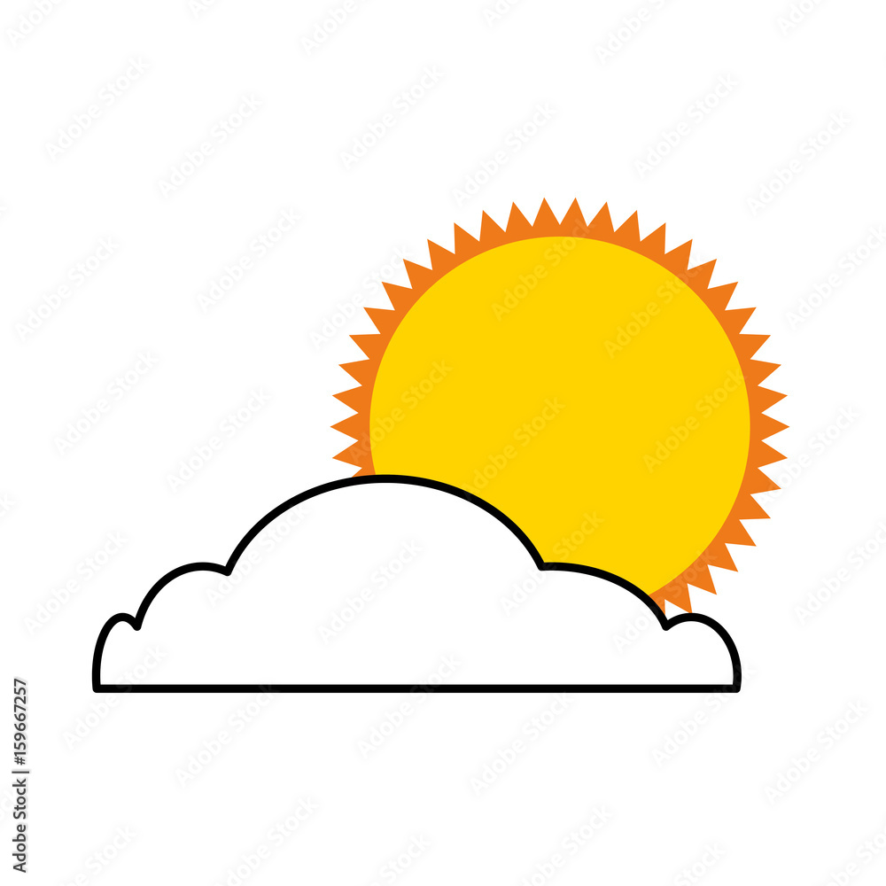 summer sun with cloud isolated icon vector illustration design summer sun with cloud isolated icon vector illustration design