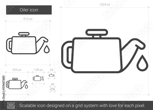 Oiler vector line icon isolated on white background. Oiler line icon for infographic, website or app. Scalable icon designed on a grid system.