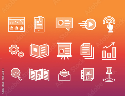 marketing and financial icon set
