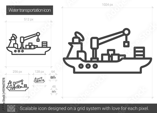 Water transportation line icon. photo