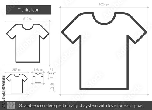 T-shirt vector line icon isolated on white background. T-shirt line icon for infographic, website or app. Scalable icon designed on a grid system.