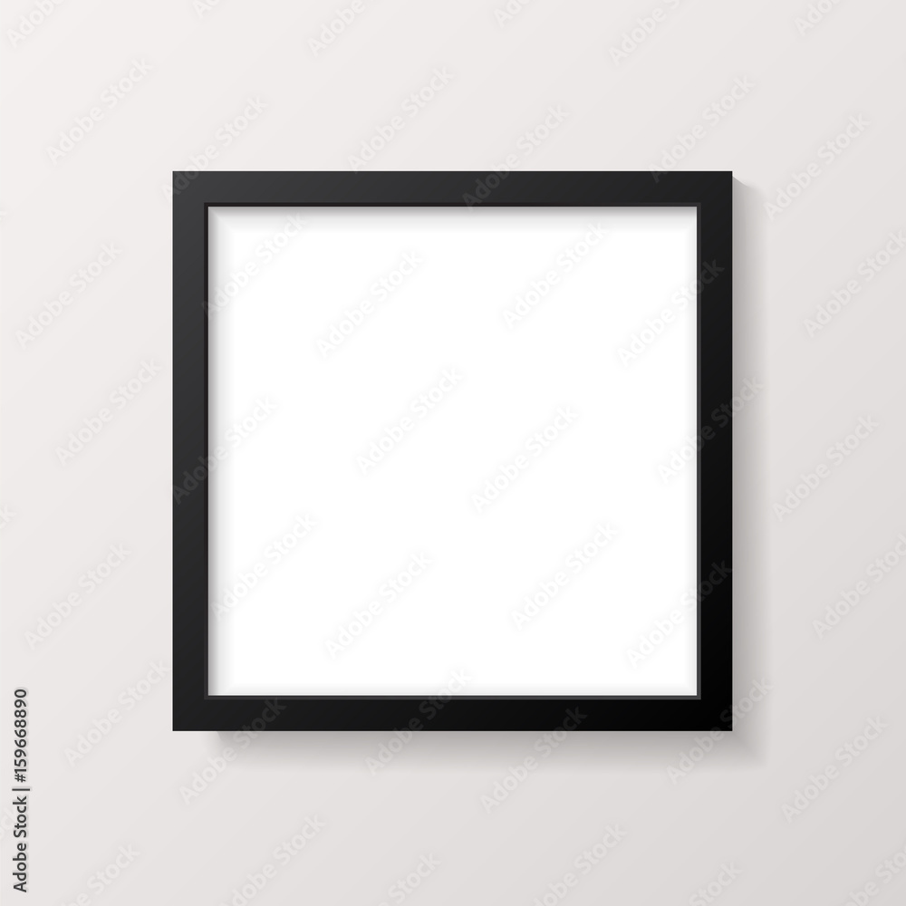 Realistic Empty Black Square Picture Frame Mockup Realistic Empty Black Square Picture Frame Mockup