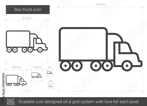 Box truck line icon.