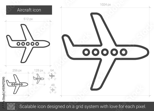 Aircraft line icon.