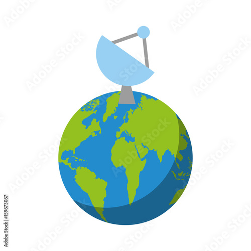 artificial satellite on planet earth vector illustration design photo