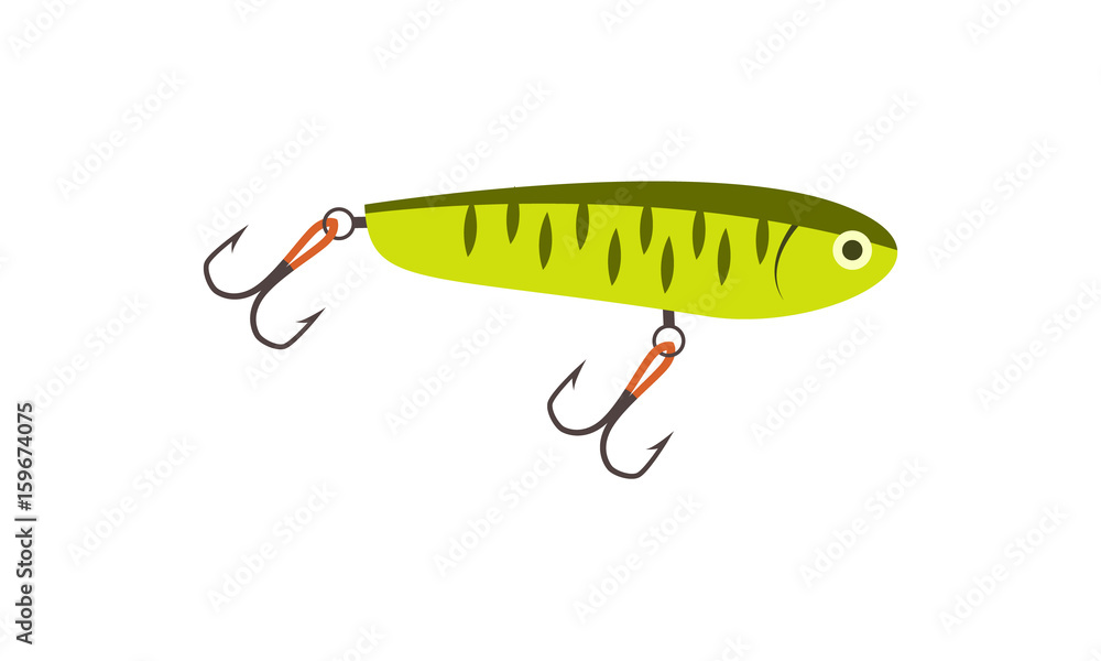 Fishing lure icon in flat style. Catch and hobby, sport equipment vector illustration isolated on white background. Fishing lure icon in flat style. Catch and hobby, sport equipment vector illustration isolated on white background.
