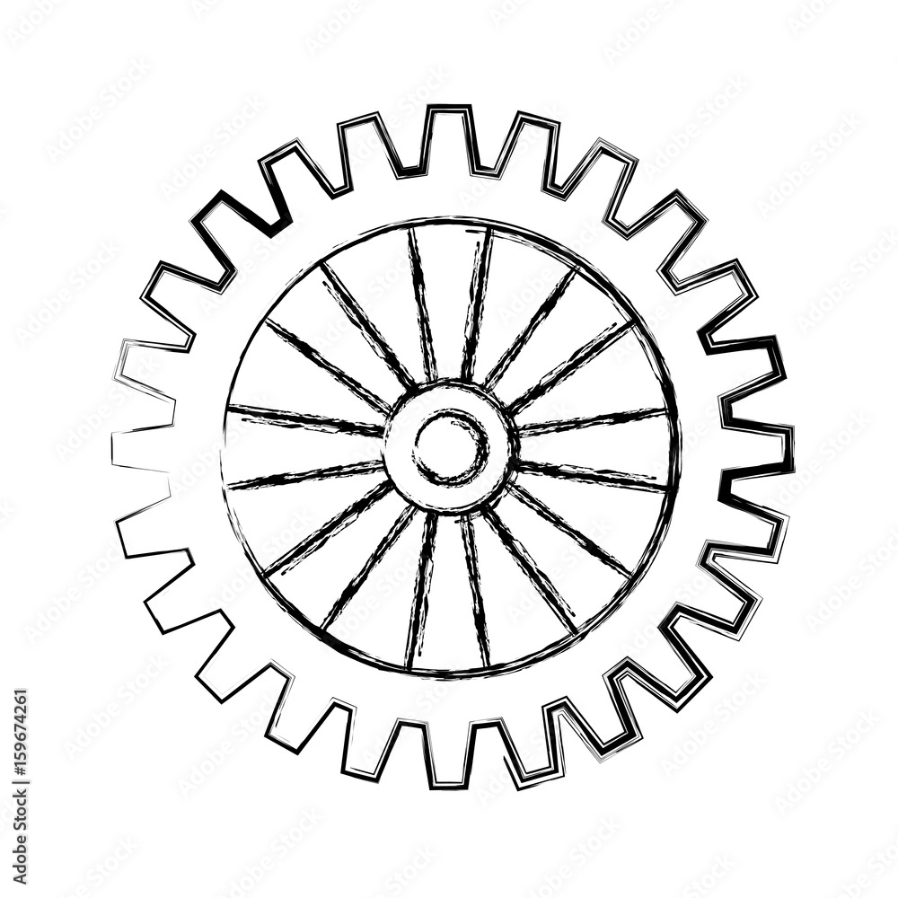 gear wheel icon over white background vector illustration gear wheel icon over white background vector illustration