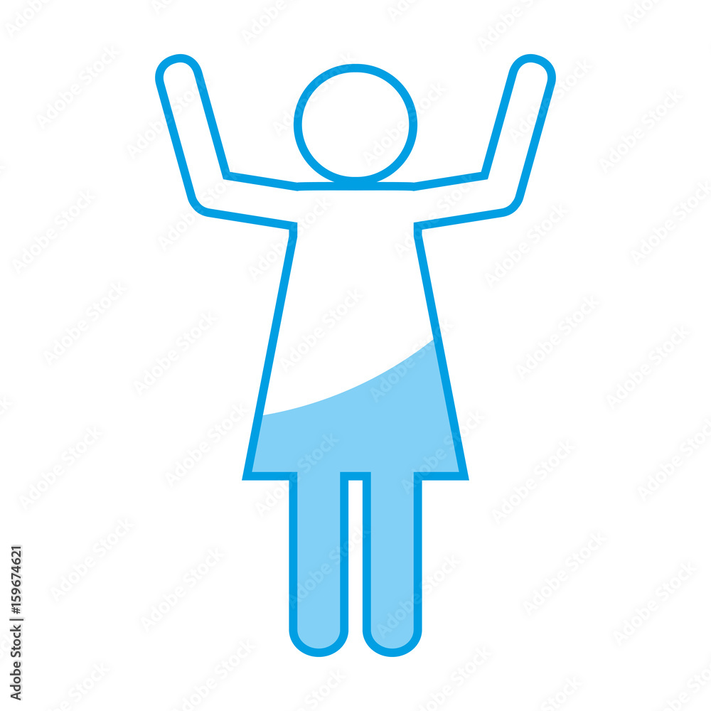 pictogram woman with hands up icon over white background vector illustration pictogram woman with hands up icon over white background vector illustration