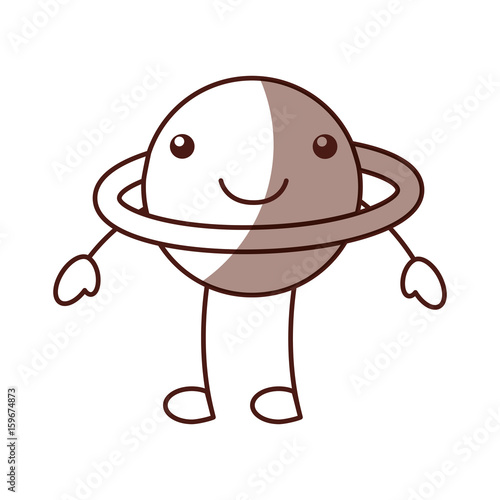 saturn planet comic character vector illustration design kawaii