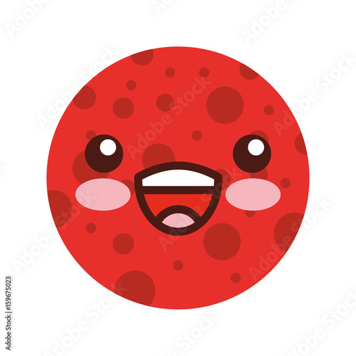 planet mars comic character vector illustration design kawaii