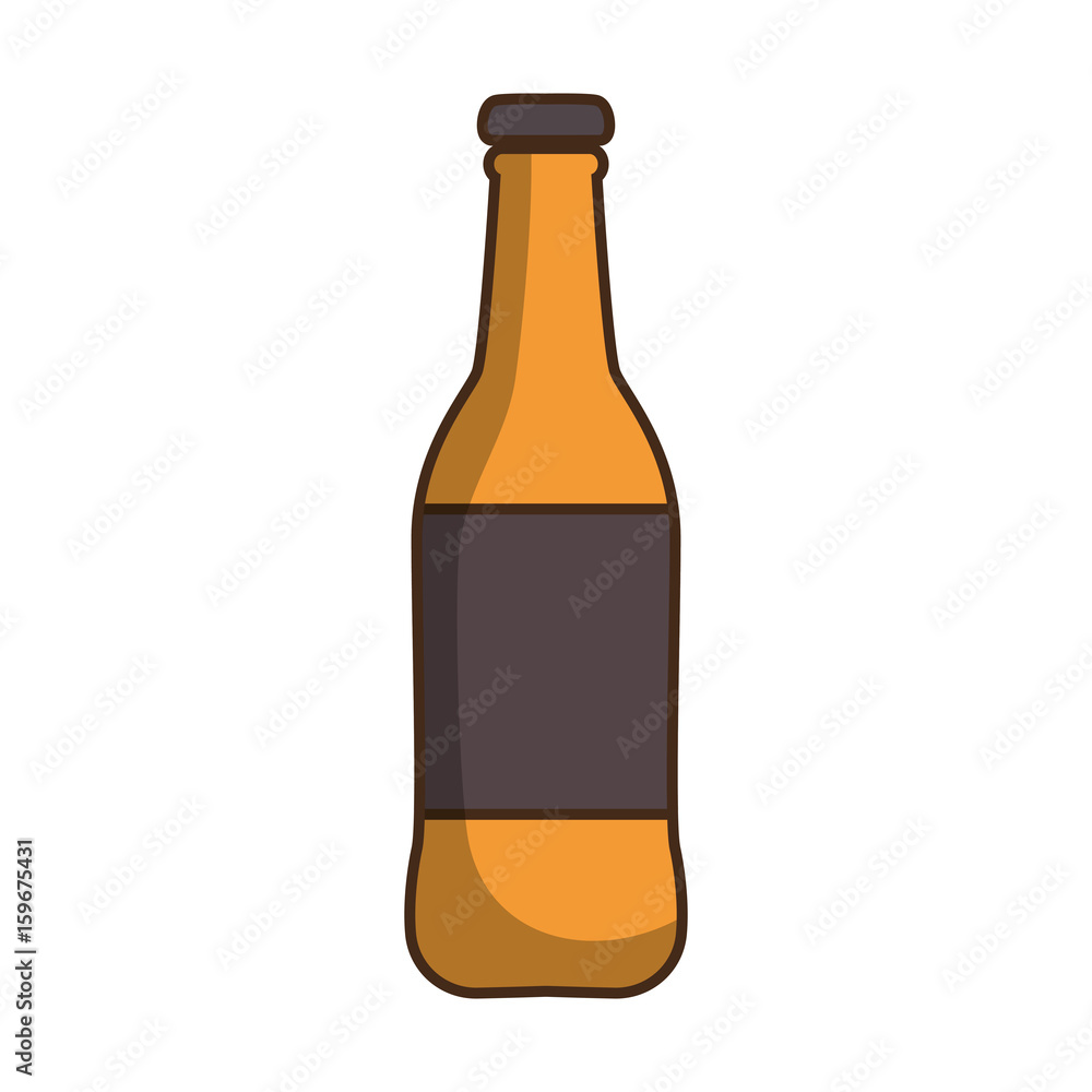 beer bottle icon over white background vector illustration